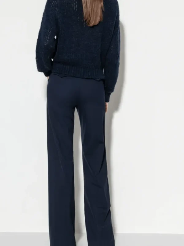 Luisa Cerano Trousers | Luxury Gifts^Softshell Wide Leg Trousers In Midnight Blue 608728 3686