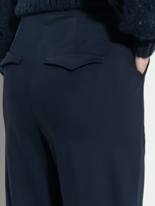 Luisa Cerano Trousers | Luxury Gifts^Softshell Wide Leg Trousers In Midnight Blue 608728 3686