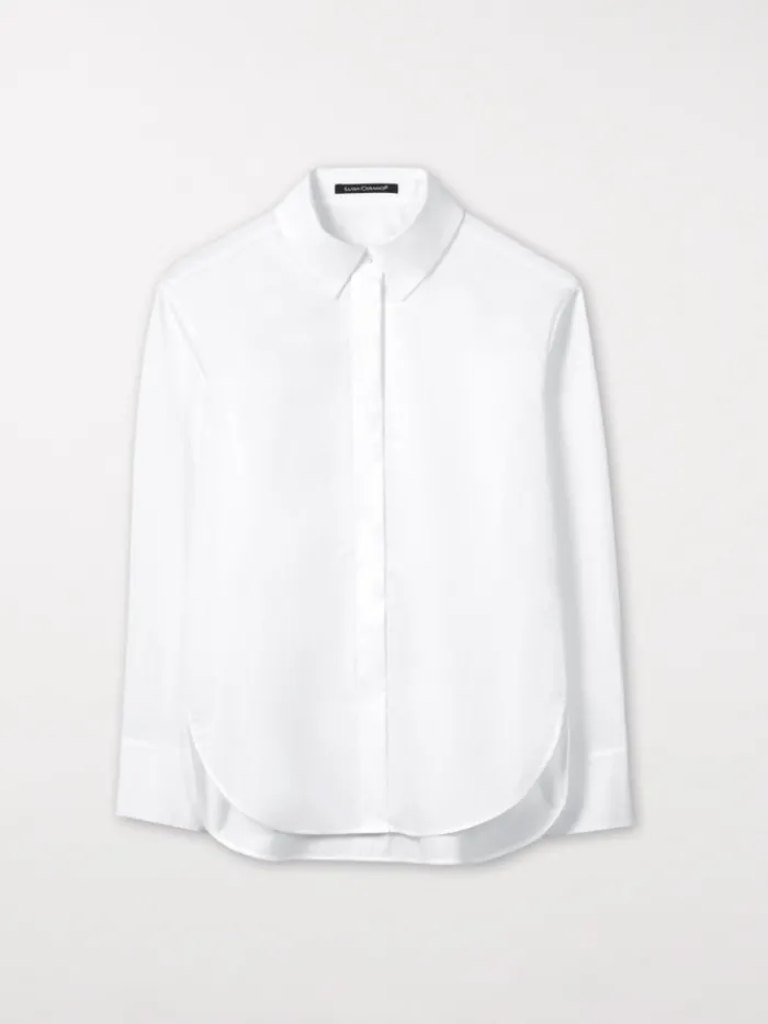 luisa_cerano_white_blouse_0.webp Luisa Cerano Tops | Luxury Gifts^White Blouse With Sleeve Detail 278362 3384 0100