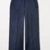 Luisa Cerano Trousers | Luxury Gifts^Wide Leg Linen Blend Trousers In Navy 698524 3596 Col 029