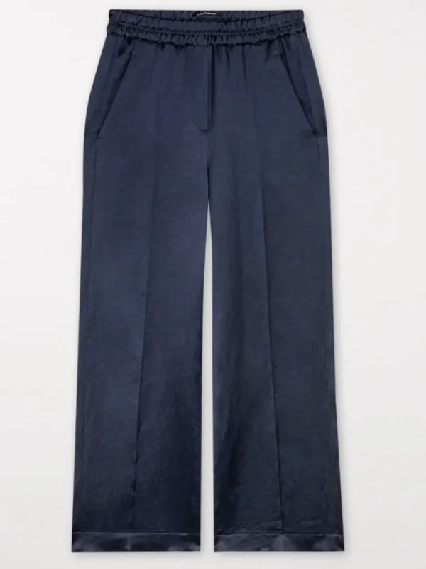 Luisa Cerano Trousers | Luxury Gifts^Wide Leg Linen Blend Trousers In Navy 698524 3596 Col 029