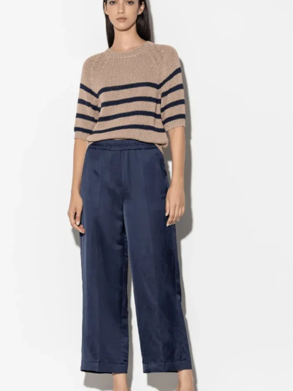 Luisa Cerano Trousers | Luxury Gifts^Wide Leg Linen Blend Trousers In Navy 698524 3596 Col 029