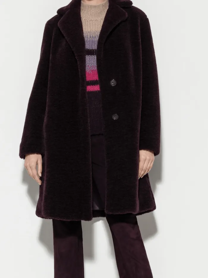 luisa_cerano_womens_burgu_1.webp Luisa Cerano Coats And Jackets | Faux Fur Edit^Women's Burgundy Blazer Coat In Faux Fur 408942 4145 Col