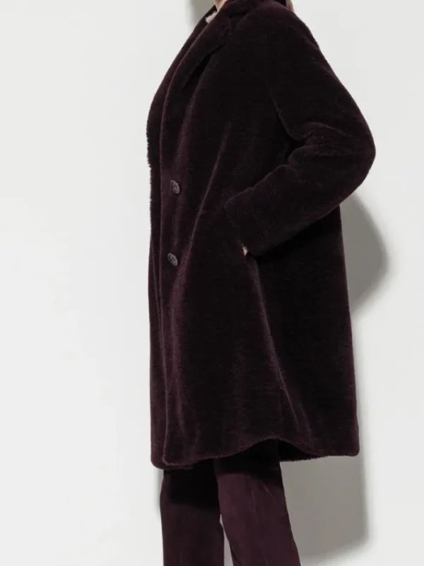 Luisa Cerano Coats And Jackets | Faux Fur Edit^Women's Burgundy Blazer Coat In Faux Fur 408942 4145 Col