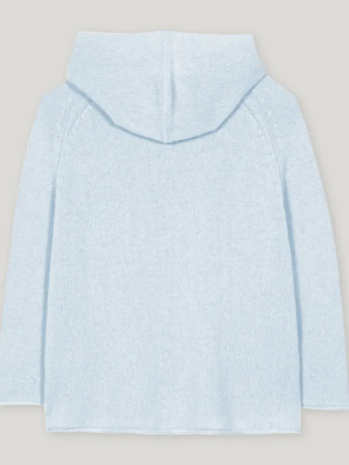 luisa_cerano_womens_cashm_5.webp Luisa Cerano Knitwear | Luxury Gifts^Women's Cashmere Blend Hoodie In Sky Blue 118607 5871 Col