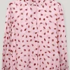 Luisa Cerano Tops | Luxury Gifts^Women's Shirt Blouse With Lips Print In Fresh Rose 218514