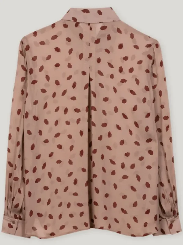 Luisa Cerano Tops | Luxury Gifts^Women's Shirt Blouse With Lips Print In Mushroom 218514 3