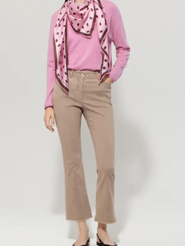 Luisa Cerano Scarves & Gloves | Luxury Gifts^Women's Silk Scarf With Lips Print 818425 9463 Col 4244