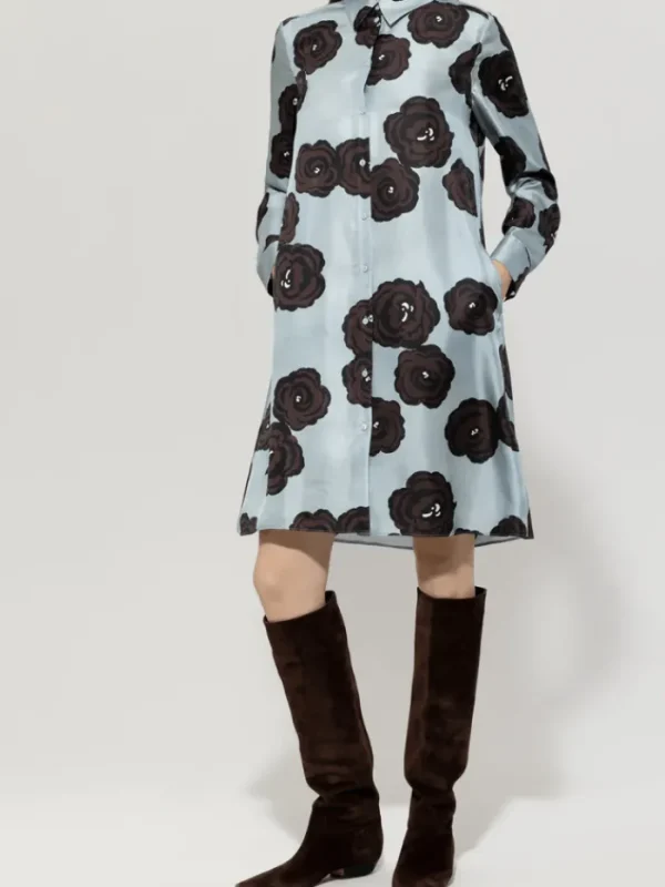 Luisa Cerano Dresses | Luxury Gifts^Women's Silk Shirt Dress With Flower Print 718565 3746 Co
