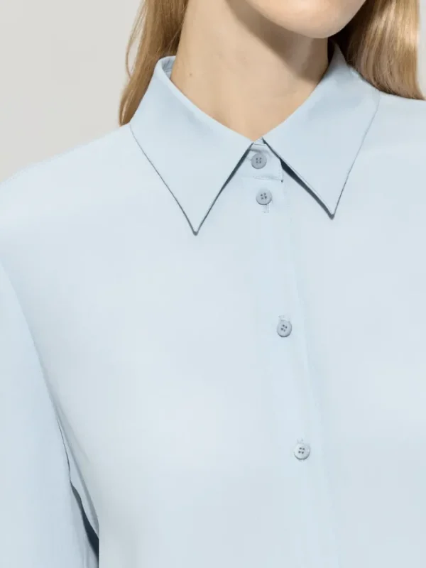 Luisa Cerano Tops | Luxury Gifts^Women's Silk Blend Shirt Blouse In Sky Blue 218514 2179 C