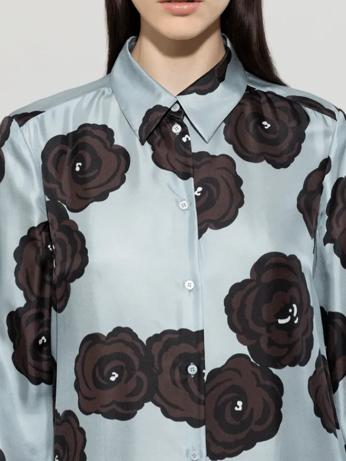 luisa_cerano_womens_silk__4.webp Luisa Cerano Dresses | Luxury Gifts^Women's Silk Shirt Dress With Flower Print 718565 3746 Co