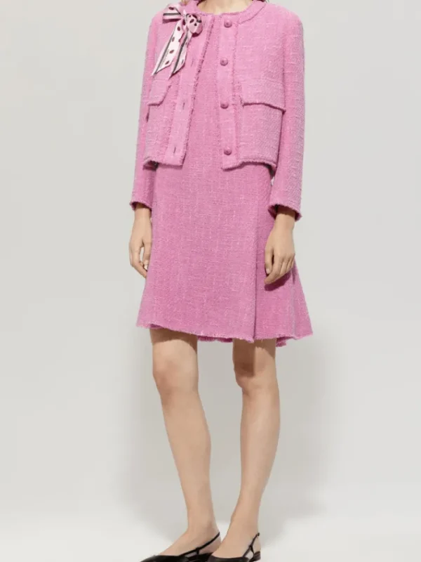 Luisa Cerano Coats And Jackets | Luxury Gifts^Women's Vintage Tweed Jacket In Pink 418338 3712 Col 4394