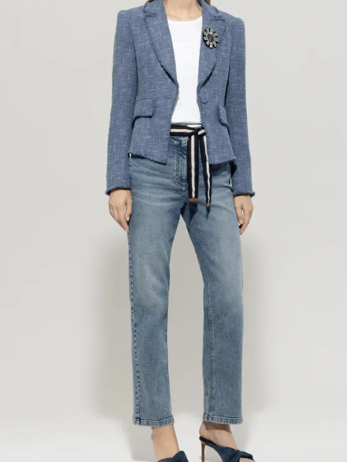 luisa_cerano_womens_vinta_1.webp Luisa Cerano Coats And Jackets | Luxury Gifts^Women's Vintage Tweed Blazer In Blue 418320 3712 Col 2852