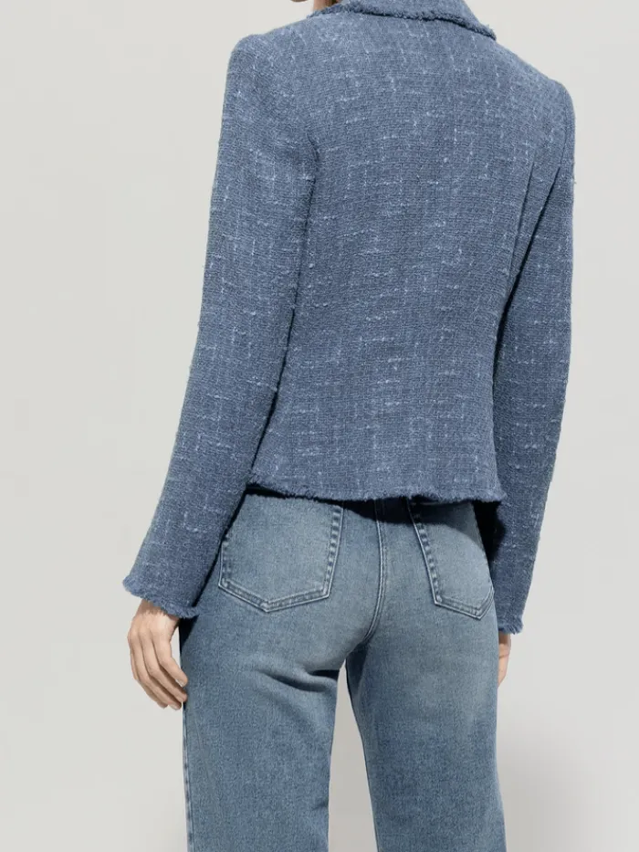 luisa_cerano_womens_vinta_3.webp Luisa Cerano Coats And Jackets | Luxury Gifts^Women's Vintage Tweed Blazer In Blue 418320 3712 Col 2852