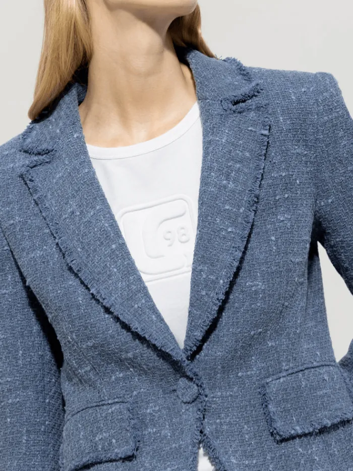 luisa_cerano_womens_vinta_4.webp Luisa Cerano Coats And Jackets | Luxury Gifts^Women's Vintage Tweed Blazer In Blue 418320 3712 Col 2852