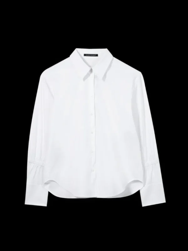 Luisa Cerano Tops | Luxury Gifts^Women's White Gabardine Stretch Blouse 288384 3384 0100