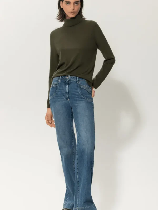 Luisa Cerano Knitwear | Gifts Under £250^Wool Blend Turtleneck Jumper In Bamboo 188340 5903 Col 03