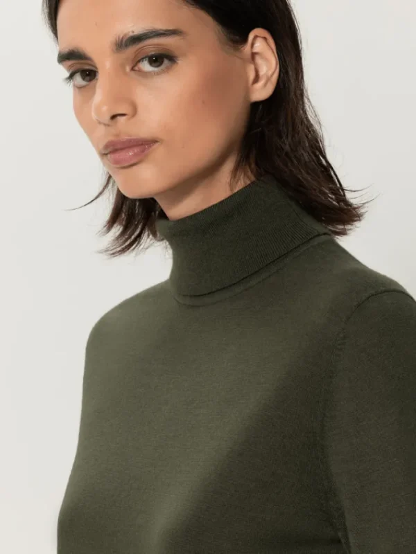 Luisa Cerano Knitwear | Gifts Under £250^Wool Blend Turtleneck Jumper In Bamboo 188340 5903 Col 03