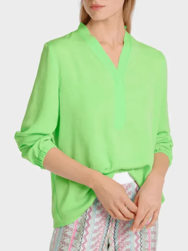 Marc Cain Additions Tops | Gifts Under £100^Blouse With V Neck In Apple Green WA 51.03 W39 COL