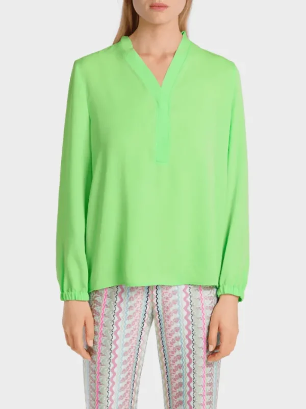 Marc Cain Additions Tops | Gifts Under £100^Blouse With V Neck In Apple Green WA 51.03 W39 COL