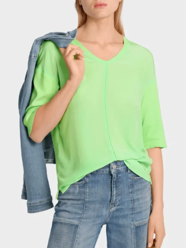 Marc Cain Additions Tops | Gifts Under £100^Casual Blouse Shirt In Apple Green WA 55.01 J29 CO