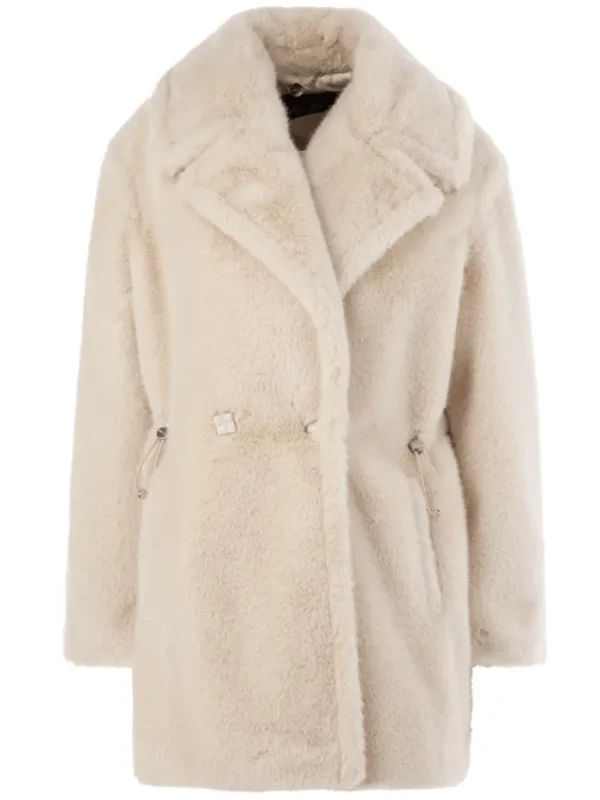 Marc Cain Additions Coats And Jackets | Faux Fur Edit^Faux Furry Coat In Light Beige XA 12.07 W86 COL 18