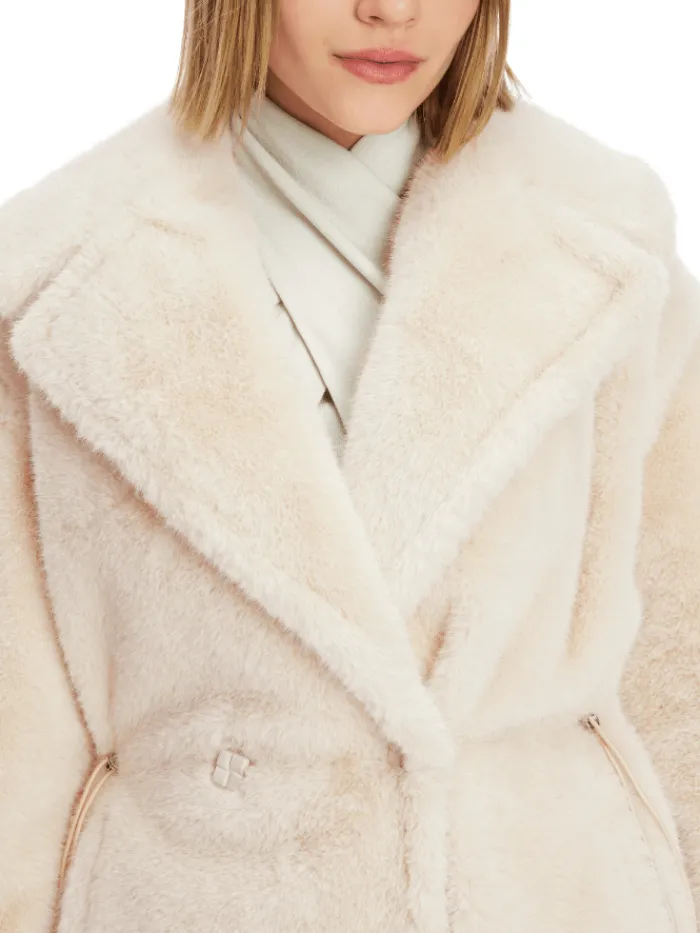 marc_cain_additions_faux__3.webp Marc Cain Additions Coats And Jackets | Faux Fur Edit^Faux Furry Coat In Light Beige XA 12.07 W86 COL 18