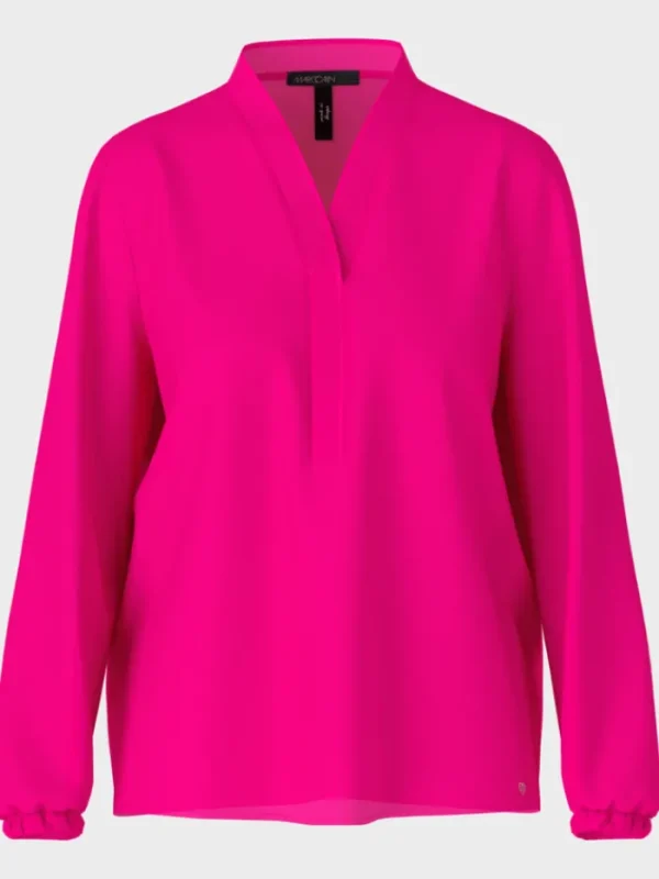 Marc Cain Additions Tops | Gifts Under £100^Pink V Neck Blouse WA 51.03 W39 COL 245