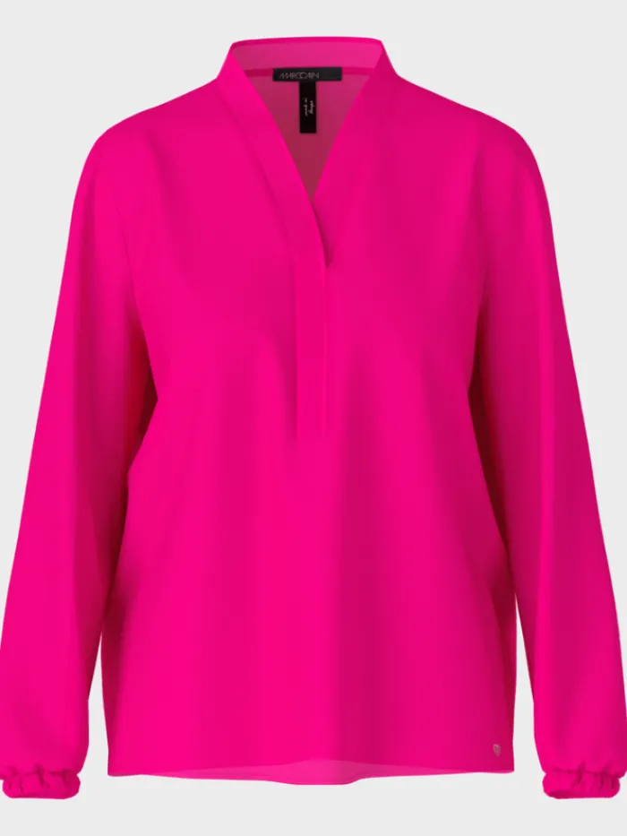 marc_cain_additions_pink__0.webp Marc Cain Additions Tops | Gifts Under £100^Pink V Neck Blouse WA 51.03 W39 COL 245