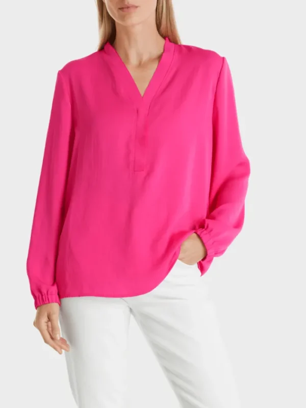 Marc Cain Additions Tops | Gifts Under £100^Pink V Neck Blouse WA 51.03 W39 COL 245