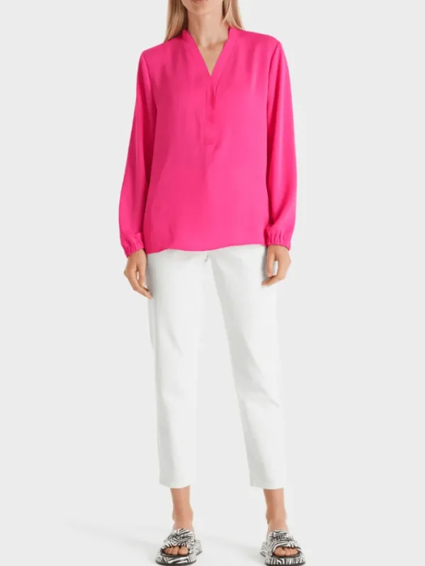 Marc Cain Additions Tops | Gifts Under £100^Pink V Neck Blouse WA 51.03 W39 COL 245