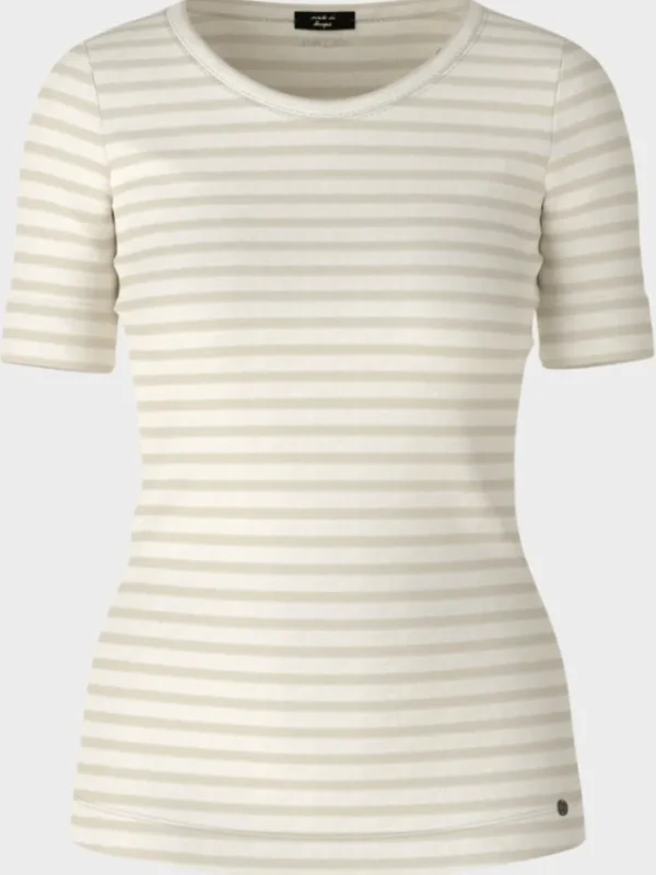 Marc Cain Additions Tops | T-Shirts^Striped T Shirt In Light Beige WA 48.09 J90 COL 18