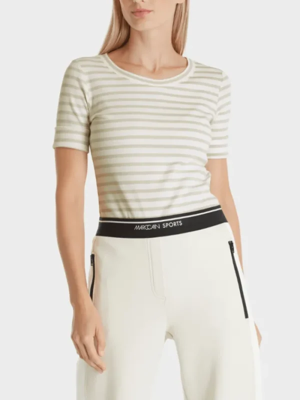 Marc Cain Additions Tops | T-Shirts^Striped T Shirt In Light Beige WA 48.09 J90 COL 18
