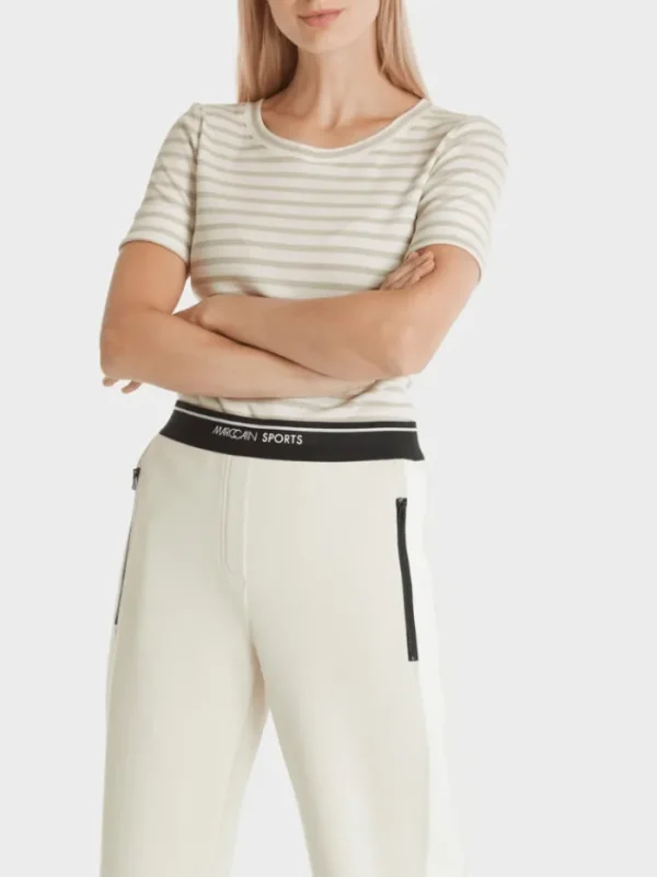 Marc Cain Additions Tops | T-Shirts^Striped T Shirt In Light Beige WA 48.09 J90 COL 18