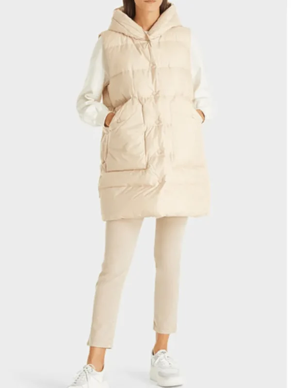 Marc Cain Additions Puffers And Gilets^T Champagne Soft Bisque Padded Gilet TA 37.05 W04