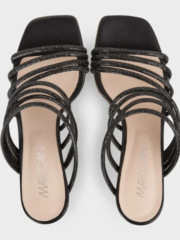 Marc Cain Party Wear | Footwear^Black Mules With Glitter Straps WB SG.08 Z08 COL 900