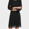 Marc Cain Collections Dresses | Party Wear^Black Mini Dress With Delicate Lace VC 21.39 W16