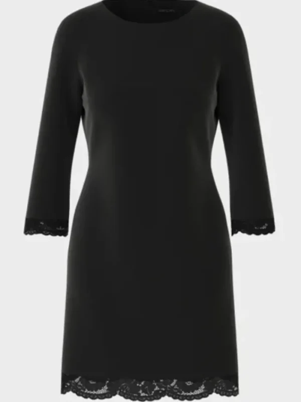 Marc Cain Collections Dresses | Party Wear^Black Mini Dress With Delicate Lace VC 21.39 W16