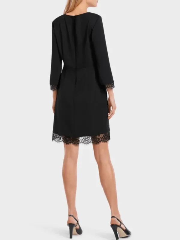 Marc Cain Collections Dresses | Party Wear^Black Mini Dress With Delicate Lace VC 21.39 W16