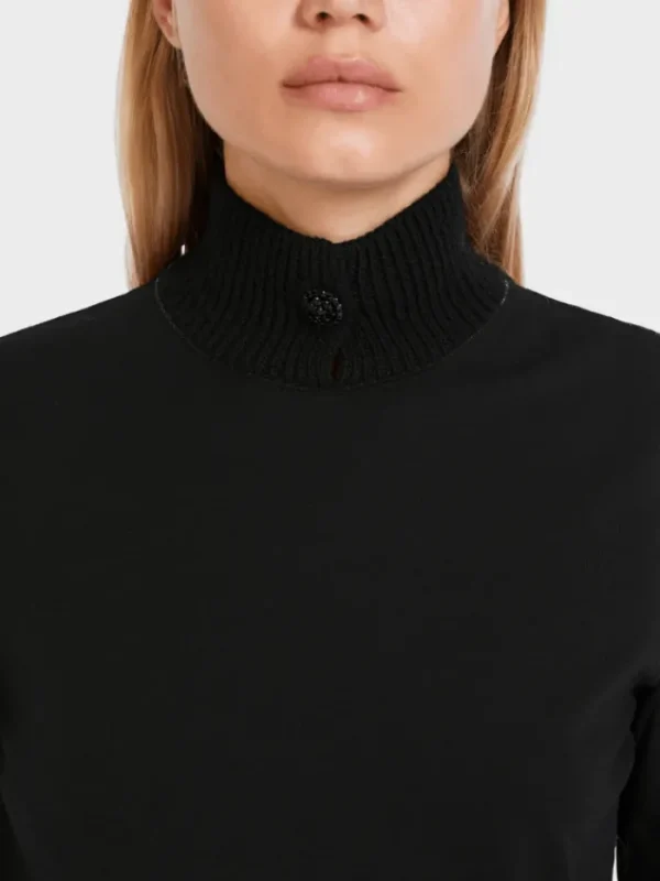 Marc Cain Collections Knitwear | Gifts Under £250^Black Turtleneck Polo Neck Top VC 48.25 J71 COL