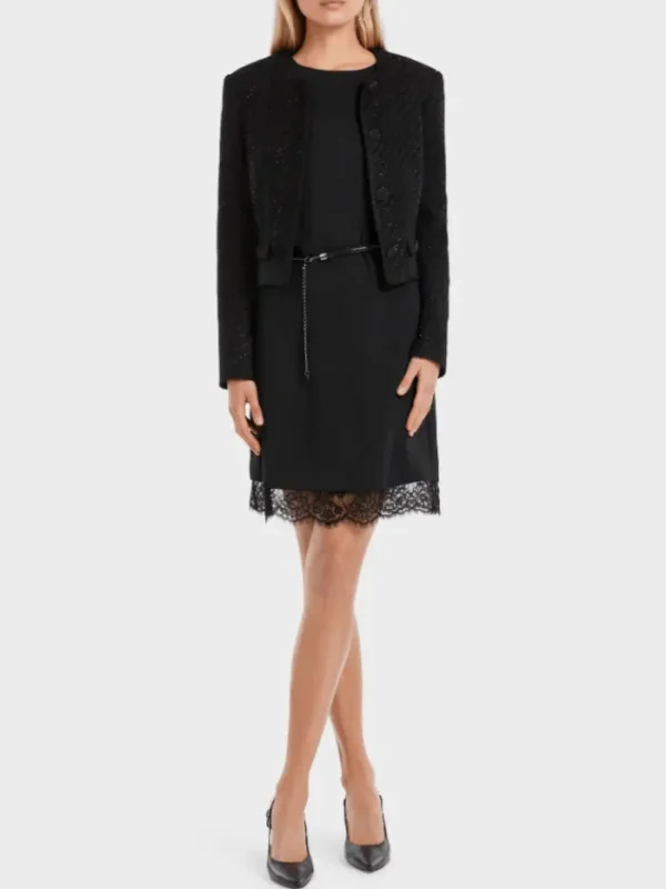 Marc Cain Collections Dresses | Party Wear^Black Mini Dress With Delicate Lace VC 21.39 W16