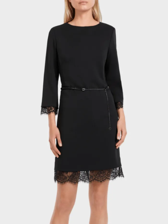 marc_cain_collections_bla_6-2.webp Marc Cain Collections Dresses | Party Wear^Black Mini Dress With Delicate Lace VC 21.39 W16