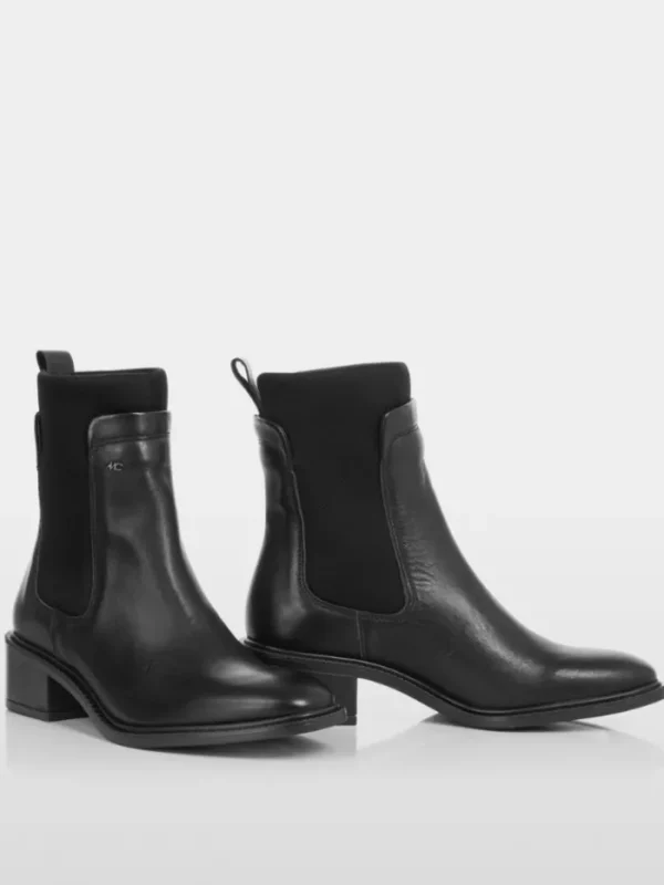 Marc Cain Collections Footwear | Footwear^Calfskin Slip On Ankle Boots In Black XC SB.09 L