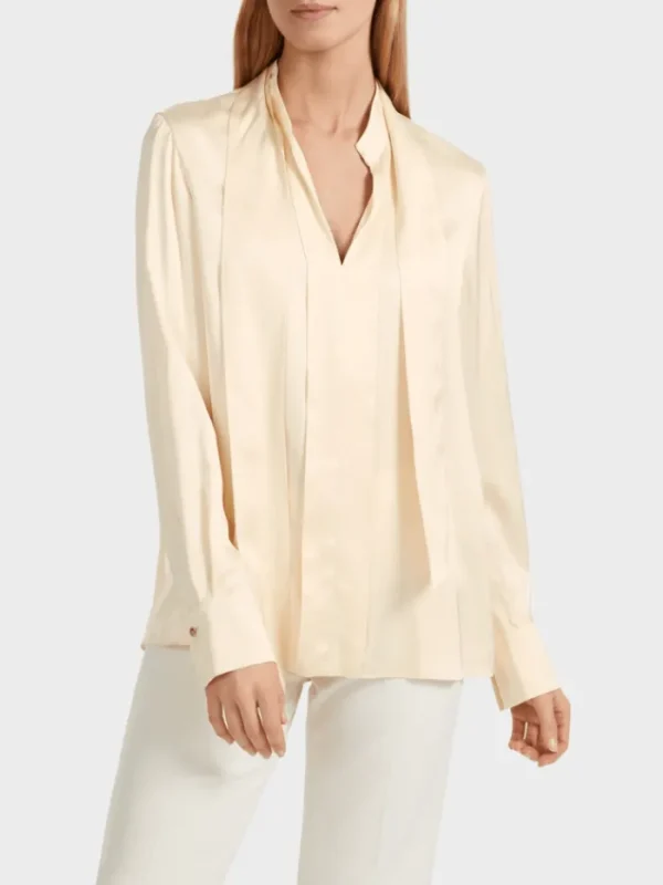 Marc Cain Collections Tops | Gifts Under £100^Cream Blouse With Scoop Neck VC 51.30 W60 COL 11
