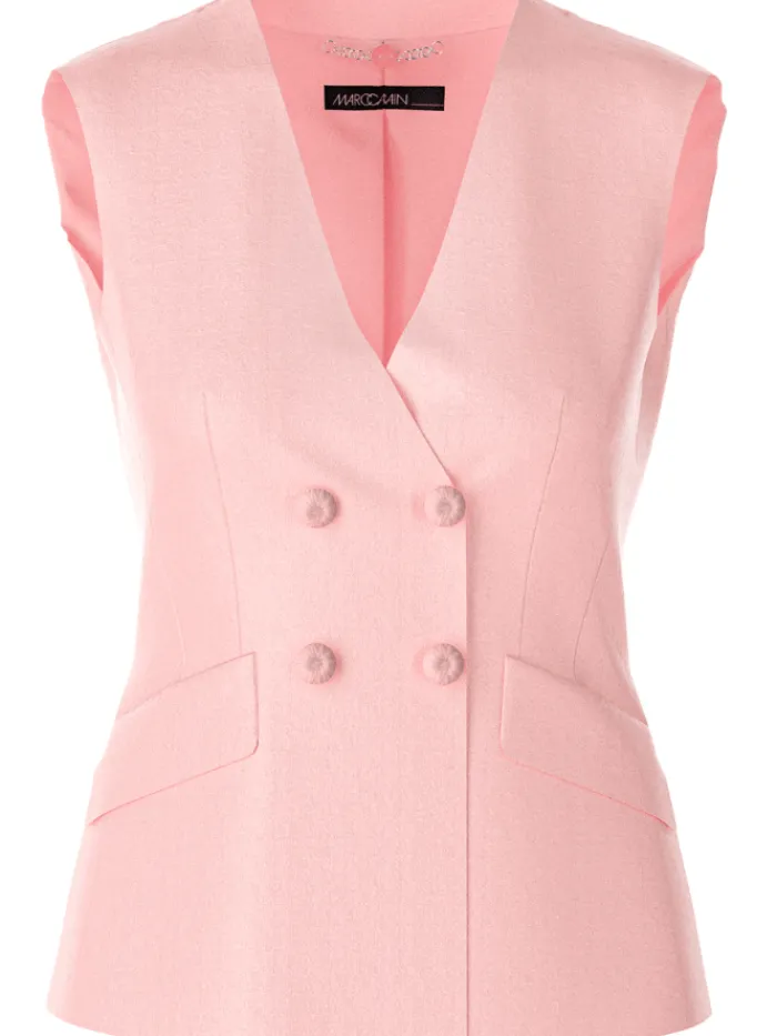marc_cain_collections_dou_0-1.webp Marc Cain Collections Coats And Jackets | Tops^Double Breasted Fitted Waistcoat In Soft Seashel