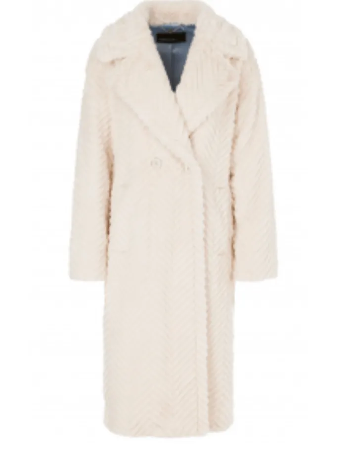 marc_cain_collections_dou_0.webp Marc Cain Collections Coats And Jackets | Party Wear^Double Breasted Coat In Light Beige XC 11.17 W95