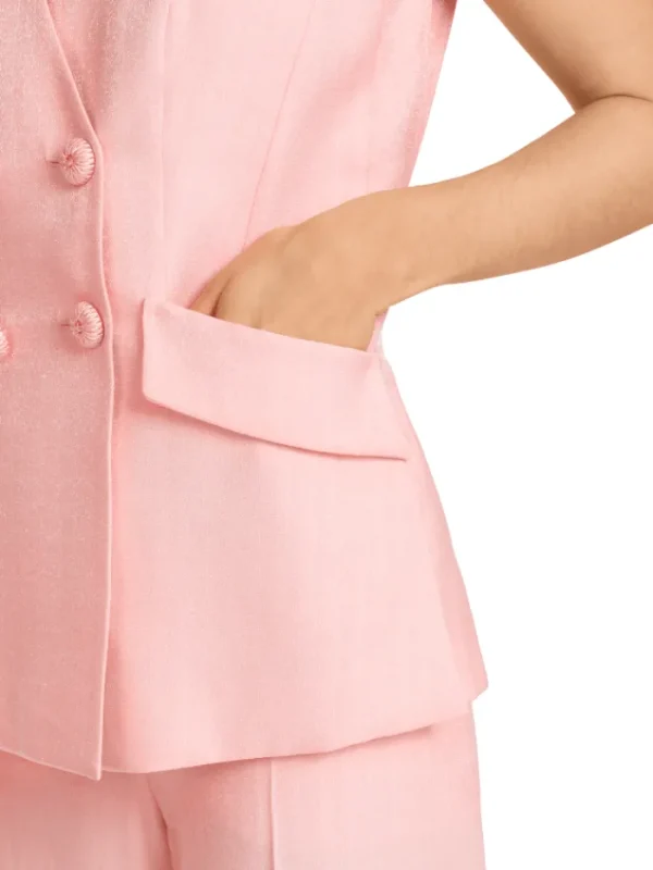 Marc Cain Collections Coats And Jackets | Tops^Double Breasted Fitted Waistcoat In Soft Seashel