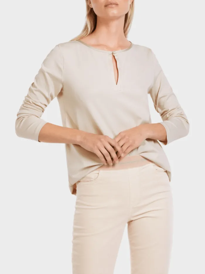 marc_cain_collections_ele_4.webp Marc Cain Collections Tops | Gifts Under £100^Elegant Long Sleeve Top In Soft Blossom VC 48.36