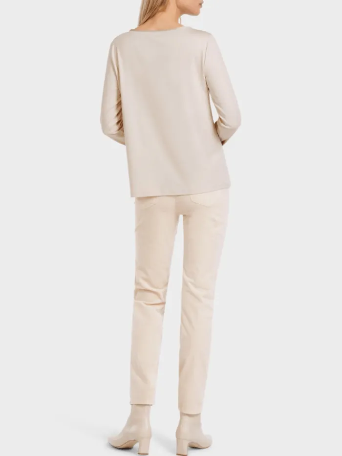 marc_cain_collections_ele_5.webp Marc Cain Collections Tops | Gifts Under £100^Elegant Long Sleeve Top In Soft Blossom VC 48.36
