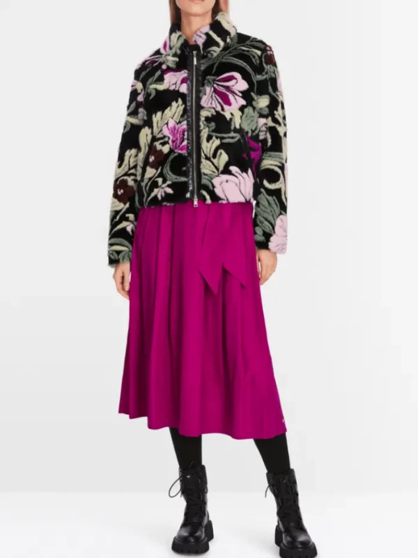 Marc Cain Collections Coats And Jackets | Faux Fur Edit^Fun Fur Floral Jacket XC 12.05 W38 COL 900